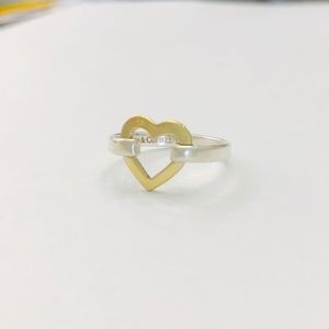 Tiffany & Co. 18k silver and gold heart ring